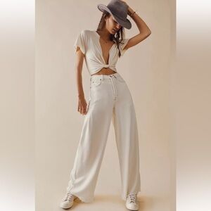 Free People Old West Slouchy Jeans in White